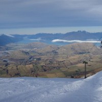 The view from half way down Coronet Peak ski field