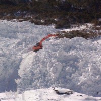 Digger clearing avalanche on Milford road September 3rd 2009.